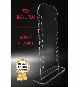 Model3 Dekoratif Şık Kolye Standı Takı Aksesuar Organizeri Pleksi Standı (Şeffaf)