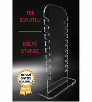 Model3 Dekoratif Şık Kolye Standı Takı Aksesuar Organizeri Pleksi Standı (Şeffaf)