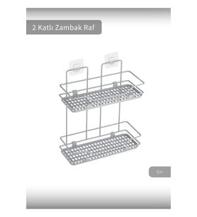 2 Katlı Mutfak Banyo Rafı Baharatlık Şampuanlık Köşelik Krom