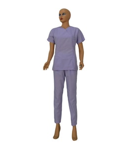Emel Tekstil Doktor Terikoton Lila V Yaka Yarasa Kol Forma Takım