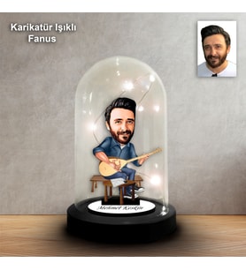 KİŞİYE ÖZEL SAZCI TASARIM IŞIKLI KARİKATÜR FANUS BİBLO FN149