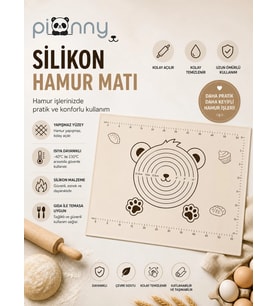 Pionny Büyük Boy Silikon Hamur Matı 35X55cm - Krem