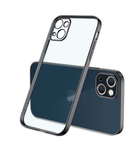 Apple iPhone 13 Mini Kılıf Zore Mat Gbox Renkli Kenar Kılıf (Siyah)