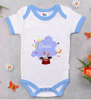 BK Kids Kişiye Özel Mavi Bebek Body Zıbın - Model 183