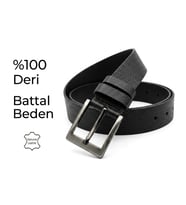 Growish GK0017 BATTAL BOY Hakiki Floter Dokulu Deri Büyük Beden Tek Parça Paslanmaz Toka Eni 4,5 Cm Köprülü Siyah Spor Klasik Erkek Kemer