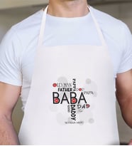 BK Gift Kişiye Özel Baba Tasarımlı Beyaz Mutfak Önlüğü-1
