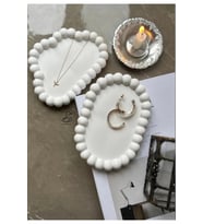 Bubble Oval Tabak Ve Bulut Dekoratif Tabak (Beyaz)
