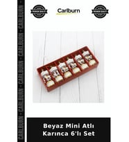 Özel Üretim Hediyelik Nikah Şekeri Nişan Süsü Toptan Dekoratif 6'lı Beyaz Mini Atlı Karınca