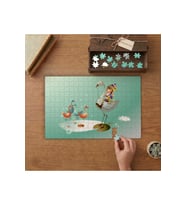 Neşeli Çocuk ve Leylek Çocuklara Özel Tasarımı 240 parça Ahşap Puzzle Ahşap Kutuda MP05925