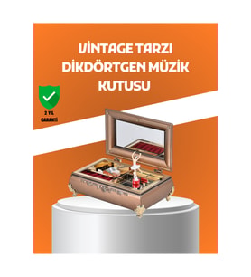 Müzikli Balerin Figürlü Piyano Desenli Dekoratif Takı Kutusu