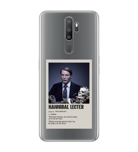 Oppo A5 2020 / A9 2020 Uyumlu Hannibal Lecter Minimalist Poster Desenli Şeffaf Telefon Kılıfı