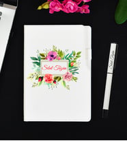 Anneye Hediye Kişiye Özel Beyaz Defter ve Kalem Hediye Seti
