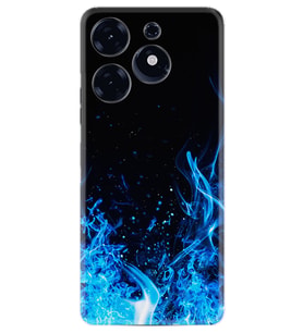 Tecno Spark 10 Pro Kılıf Silikon Desen Özel Seri Blue Fire 1678