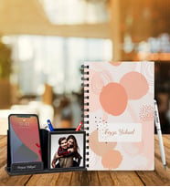 Kişiye Özel Desen Baskılı Ahşap Defter & Roller Kalem & Ahşap Mdf Kalemlik