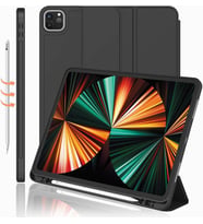 Apple iPad Pro 12.9 3. 4. 5. 6. Nesil Kılıf Kalem Bölmeli Smart Case (Siyah)