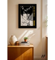 Death Note L Anime Poster, Siyah Çerçeveli Duvar Tablosu - Anime Severlere Özel Hediye