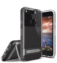 VRS Design Pixel XL ile Uyumlu ile Uyumlu Crystal Bumper Kılıf Dark Silver