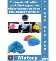 #Eldiven Yumuşak Püsküllü Çizmez Yüksek Emiş Güçlü Boya Koruyucu Mikrofiber Araç Yıkama Eldiveni