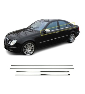 Mercedes E Klasse W211 Krom Cam Çıtası 4 Parça 2002-2009 Arası P.Çelik