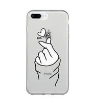 Iphone 7 Plus / 8 Plus Uyumlu Kalp Desenli Şeffaf Telefon Kılıfı