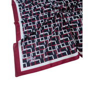 Vav İpek Kadın Micro Twill Sport Desenli Eşarp (Bordo-Siyah)