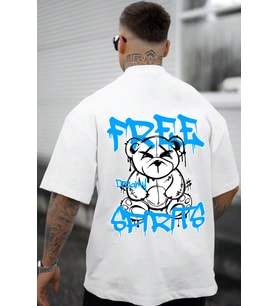 Unisex Free Baskılı Tasarım Tshirt (Beyaz)