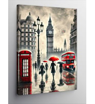 Kanvas Tablo Londra ve Kırmızı Telefon