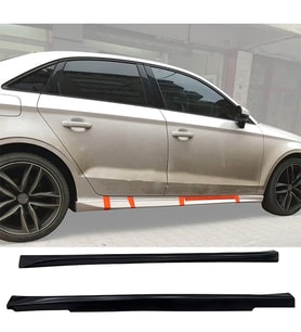 Audi A3 8V Sedan Aero Yan Marşpiyel Seti Mat Siyah Plastik 2 Adet 2012-2019