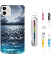 Apple iPhone 11 12 13 Mini Kılıf Kablo Koruma Spiral Silikon Great Moon 1301