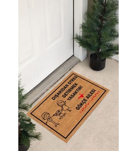 Kişiye Özel Tasarım Dışarıdan Stres Getirmek Yasaktır Paspas Modern Dijital Baskı 70x45 Cm -