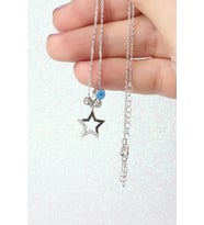 Yıldız Kolye Nazar Boncuk Beyaz Zirkon Taşlı 925 Ayar Gümüş Kolye (Silver)