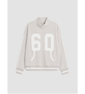 LCW Kids Gri Baskılı Kız Çocuk Fermuarlı Sweatshirt