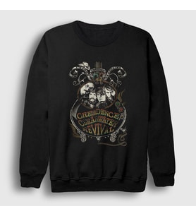 Presmono Unisex Siyah Grapevine Creedence Clearwater Revival Sweatshirt 490303tt