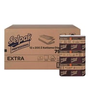 Selpak Extra Dispenser Kağıt Havlu - Z Katlama Havlu - 2 Kat - 200 Adetlik 12 Paket / Koli