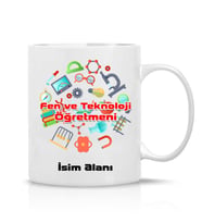 Fen ve Teknoloji Öğretmeni Tasarım İsim Yazılı Hediye Çay Kahve Kupa Bardak-Fen Öğretmeni2
