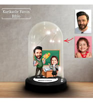 Kişiye Özel Karikatür Erkek Resim Öğretmeni  ve Öğrenci Tasarımlı Fanus Biblo, Öğretmene Hediye, Öğretmenler Günü, Öğretmenler Günü Hediyesi, FN224