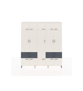 Hyperion Dolap 11 Raflı 4 Çekmeceli 2 Askılı 220x44x243 Aytaşı-Aytaşı/Antrasit