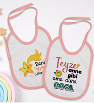 BK Kids Teyze Tasarımlı 2’li Pembe Mama Önlüğü-1