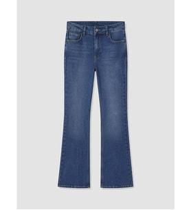 LCW Modest İndigo Yüksek Bel Flare Kadın Jean Pantolon