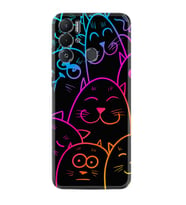 Tecno Pova Neo Kılıf Silikon Desen Özel Seri Neon Cats 1790