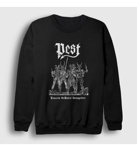 Presmono Unisex Siyah Towards The Bestial Armageddon Pest Sweatshirt 450430tt