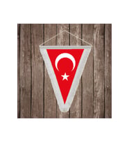 Türkiye Cumhuriyeti TC Beyaz Saçaklı Üçgen Flama Bayrak Hatıra Flama