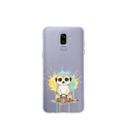 Samsung Galaxy J8 ile Uyumlu Splash Mirket Tasarımlı Şeffaf Silikon Kılıf