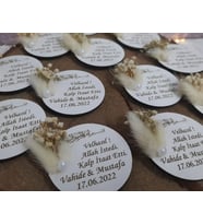Kişiye Özel Ahşap Magnet Hatıra (Bej)