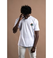 FBI Yarım Oversize (Hafif Bol Kesim) Arkası Baskılı Pamuklu T-shirt (Beyaz)