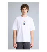 Defacto %100 Pamuk Boxy Fıt Baskılı Beyaz Erkek T-Shirt H2425AX/WT34