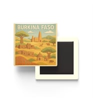 Burkina Faso - Burkina Faso - Paper Cut Art - Baskılı Buzdolap Magneti Kare - 9x9 cm