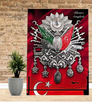 Kişiye Özel Osmanlı TUĞRASI  Tasarımlı Kanvas Tablo 30x50 cm