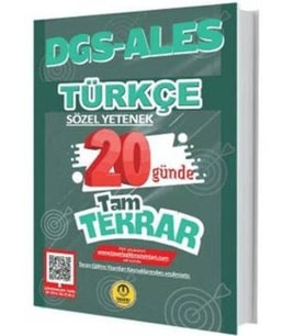 Tasarı DGS ALES Türkçe 20 Günde Tam Tekrar Soru Bankası