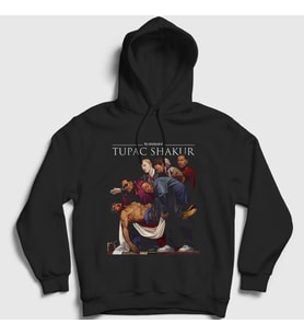 Presmono Unisex Siyah Entombment Of 2pac Tupac Shakur Kapüşonlu Sweatshirt 441811tt